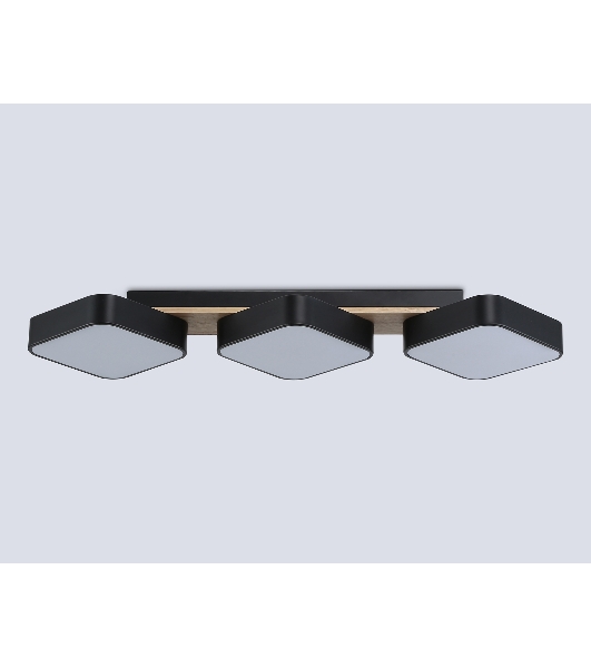 Светильник Ambrella light FL4878/3 BK/WD черный/дерево 54W 3000-6000K 680*200*70 (без ПДУ)