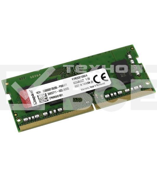 Оперативная память Kingston ValueRAM, DDR4, 4GB (1x4GB), 2666MHz, CL19, SO-DIMM