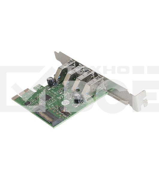 Контроллер ExeGate EXE-314 PCI-E 2.0, 4*USB3.0 ext, разъем доп.питания (OEM)