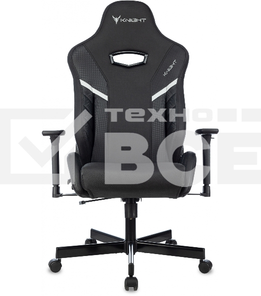 Кресло игровое Knight Thunder 5X черный эко.кожа крестов. металл