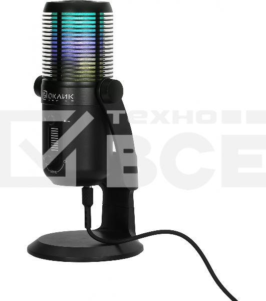 Микрофон проводной Оклик SM-400G 2м черный