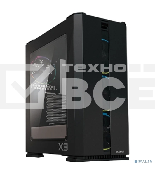 Компьютерный корпус ZALMAN X3, ATX, BLACK, WINDOW, 2x3.5