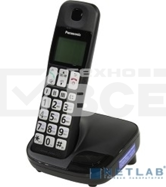 Телефон беспроводной (DECT) Panasonic KX-TGE110RUB черный АОН