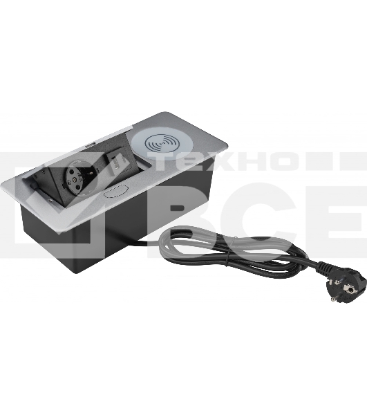 Розетка Cactus CS-SOCKET-USBA/C-WLESS для столешницы серебристый