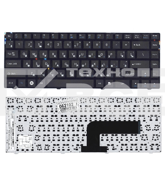 Клавиатура для ноутбука DNS Pegatron B14Y, Clevo W740  черная с рамкой