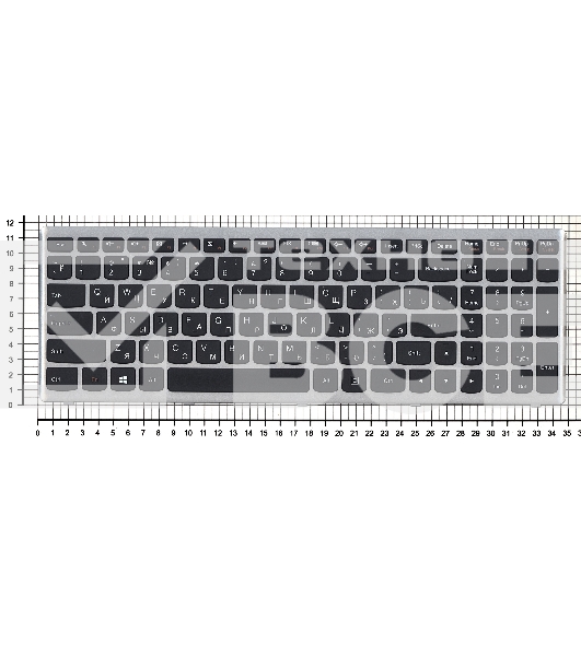 Клавиатура для ноутбука Lenovo IdeaPad U510 Z710 черная с серебристой рамкой