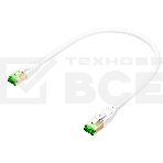 Патч-корд GCR LSZH PROF кат.8 ethernet  5.0m SF/FTP, RJ45, медь, 40 Гбит/с, 26 AWG, белый, литой, экранированные коннекторы 24K GOLD, фото2