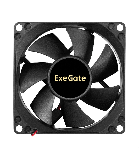 Вентилятор 12В DC ExeGate EX08025H2P (80x80x25 мм, Hydraulic bearing (гидродинамический), 2pin, 2200RPM, 22dBA)