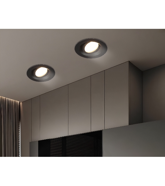 Встраиваемый поворотный точечный светильник Ambrella light TN102742 BK черный IP20 GU5.3 D95*25