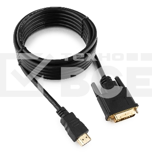 Кабель HDMI-DVI Cablexpert CC-HDMI-DVI-10, 19M/19M, single link, медь, позол.разъемы, экран, 3.0м, черный, пакет