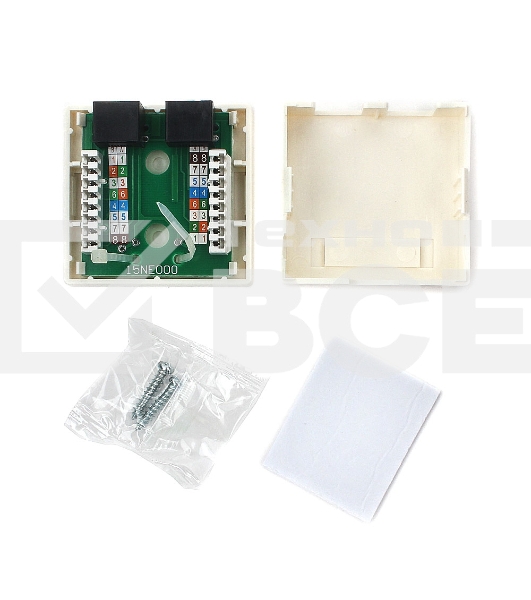 Розетка GEMBIRD NA214 RJ-45 кат.5e внешняя 2 порта, 110&Krone
