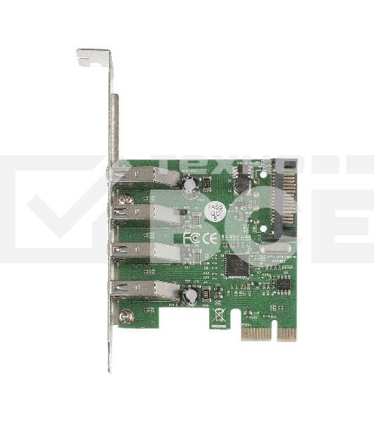 Контроллер ExeGate EXE-314 PCI-E 2.0, 4*USB3.0 ext, разъем доп.питания (OEM)