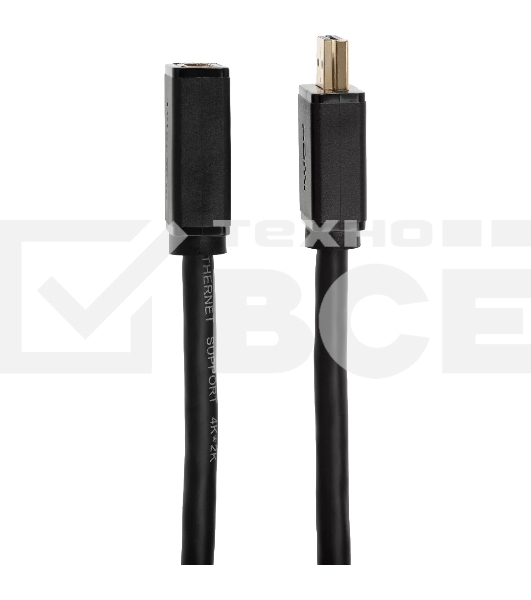 Кабель удлинительный HDMI-19M---HDMI-19F ver 2.0, 2m, TELECOM TCG235MF-2M