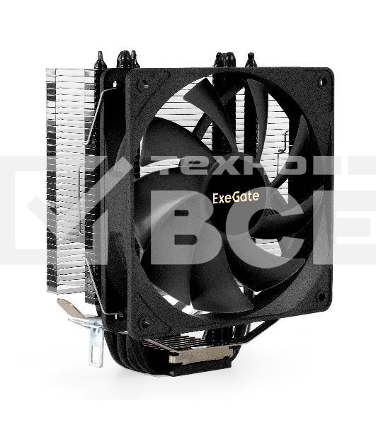 Кулер для процессора ExeGate Dark Magic EE400XL-PWM черный, 120 мм, алюминий/медь, 2400 об/мин, 37 дБ, 4 pin, 140 Вт, 155 мм