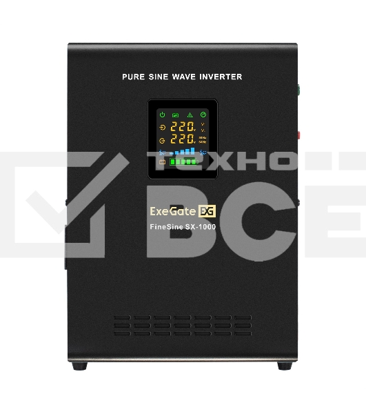 Комплект ИБП EX295997RUS + батарея 120Aч EX285657RUS 1шт ExeGate FineSine SX-1000.LCD.AVR.2SH + батарея ExeGate HRL 12-120 (12В, 120Ач) 1шт