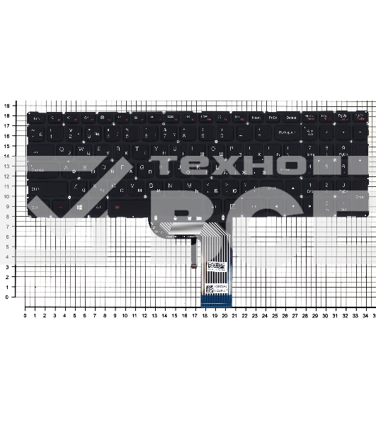 Клавиатура для ноутбука Lenovo IdeaPad 700 700-17ISK черная без рамки с подсветкой