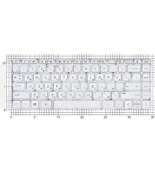 Клавиатура для ноутбука HP Pavilion 14-DV 14-DW серебристая