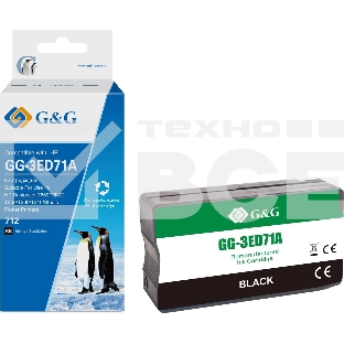 Картридж струйный G&G GG-3ED71A 712 черный (80мл) для HP DesignJet T650/T630/T250/T230/T210/Studio Plotter Printers