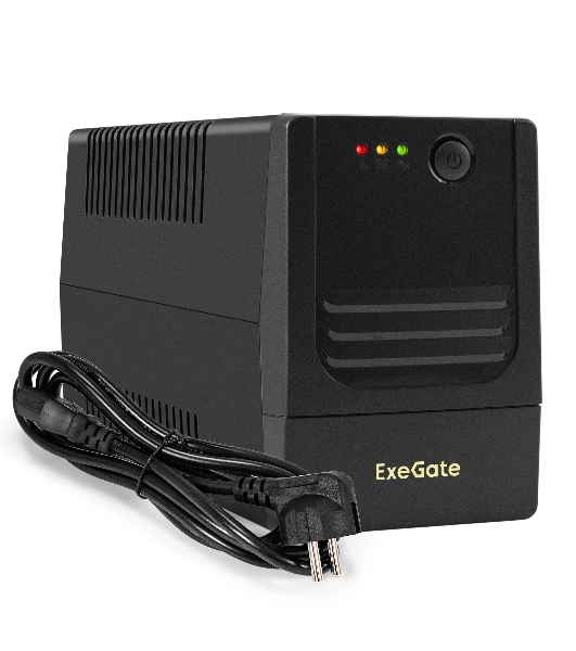 Источник бесперебойного питания ExeGate Power NB-500.LED.AVR.4C13 (500VA/300W, LED, AVR, 4*C13, батарея 12V 4.5Ah, черный)