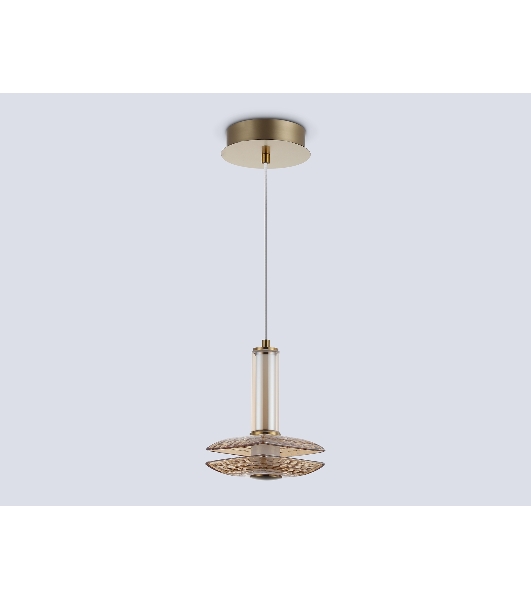 Подвесной светодиодный светильник Ambrella light LH31001 BS/TI латунь/янтарь 10W 3000K 150*150*240