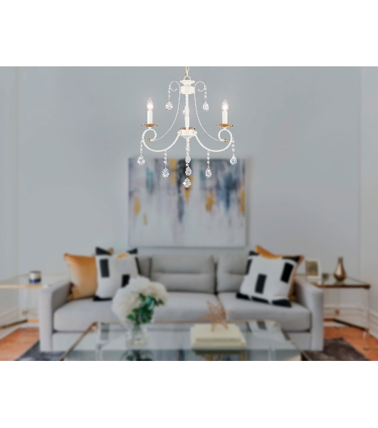 Светильник Ambrella light TR4915/3 WH/GD белый/золото E14/3 max 40W D550*860