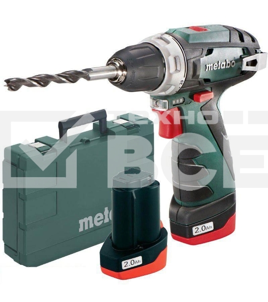 Дрель-шуруповерт Metabo PowerMaxx BS 600080500, Аккумуляторный, 12В, 2 АКБ