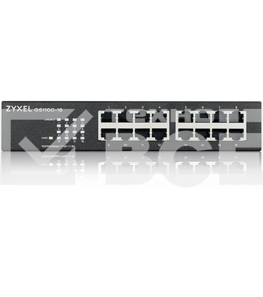 Коммутатор Zyxel GS1100-16-EU0103F 16G неуправляемый