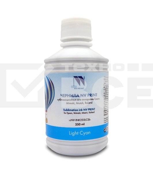 Чернила NV PRINT сублимационные NV-INK250LCSb для аппаратов Epson, Mimaki, Mutoh, Roland (250ml) Light Cyan