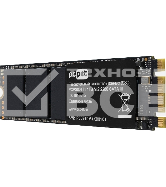 Накопитель SSD PC PET PCPS001T1, 1TB, SATA, M.2 2280, R/W 500/450