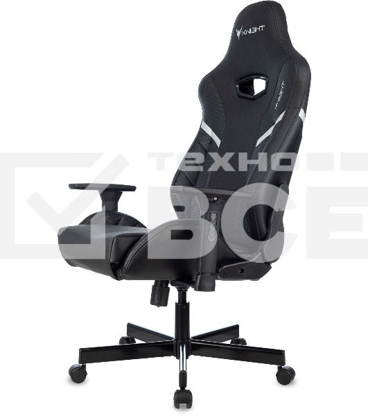 Кресло игровое Knight Thunder 5X черный эко.кожа крестов. металл