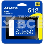 Накопитель SSD ADATA SU650, 512Gb, SATA III, 2.5