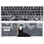 Клавиатура для ноутбука Toshiba M40T черная с серой рамкой и подсветкой, фото4
