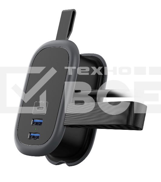 Удлинитель Cablexpert Exnovo mini, EXN-1-CU2-B-1.13, 1р, 16А, 1xType-C PD, 20Вт, 2хUSB QC, 18Вт, 1.13м, ур.защиты 1+, черный, коробка