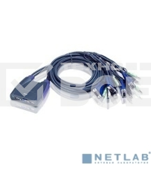Переключатель электронный ATEN PETITE 4 PORT USB KVM SWITCH W/2.5M W/1.