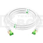 Патч-корд GCR LSZH PROF кат.8 ethernet  5.0m SF/FTP, RJ45, медь, 40 Гбит/с, 26 AWG, белый, литой, экранированные коннекторы 24K GOLD, фото 1