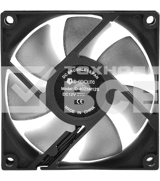 Вентилятор для корпуса ID-Cooling NO-8025-SD черный, 80 мм, 2000 об/мин, 21 дБ, 3 pin
