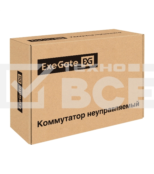 Коммутатор неуправляемый ExeGate EDES-1006D.4PoE-48W (6-портовый UTP 10/100 Base-Tx: 4 порта 802.3af (PoE), мощность PoE: 25W, суммарно 48W, 2 порта RJ45 uplink, настенный/настольный, металлический корпус)