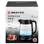Электрочайник BRAYER BR6102 черный, 1.7 л, 2200 Вт, скрытый нагревательный элемент, фото18