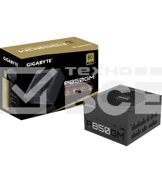 Блок питания Gigabyte GP-P850GM RTL, 850Вт, 80 PLUS Gold, 120мм, модульный, черный