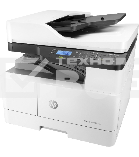 МФУ лазерный HP LaserJet MFP M443nda (8AF72A), A3, ч/б, печ. до 25 стр/мин. (А4) до 13 стр/мин. (А3), скан. до 21 стр/мин., 1200 x 1200 dpi (печать) 600x600dpi (скан.), USB, RJ-45