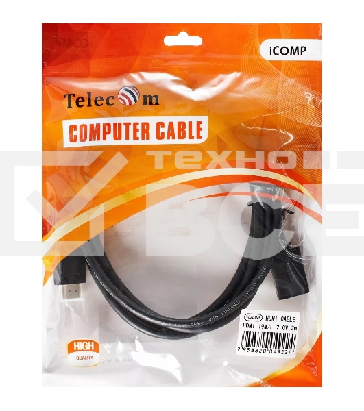 Кабель удлинительный HDMI-19M---HDMI-19F ver 2.0, 2m, TELECOM TCG235MF-2M
