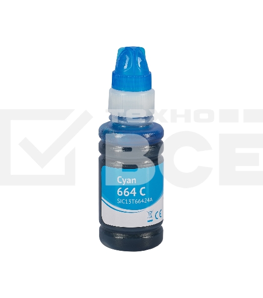 Контейнер с чернилами Sakura C13T66424A (664 C) для Epson, голубой, 6500 к., 70 мл.