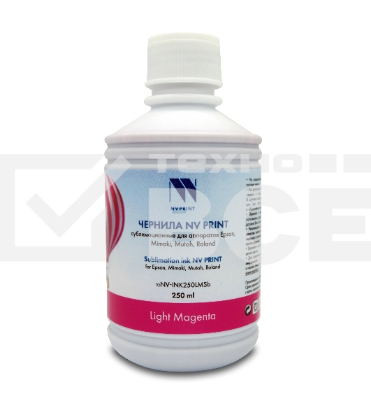 Чернила NV PRINT сублимационные NV-INK250LMSb для аппаратов Epson, Mimaki, Mutoh, Roland (250ml) Light Magenta