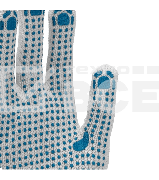 Перчатки трикотажные для ремонтных и строительных работ, с ПВХ точкой, 6 пар. Россия