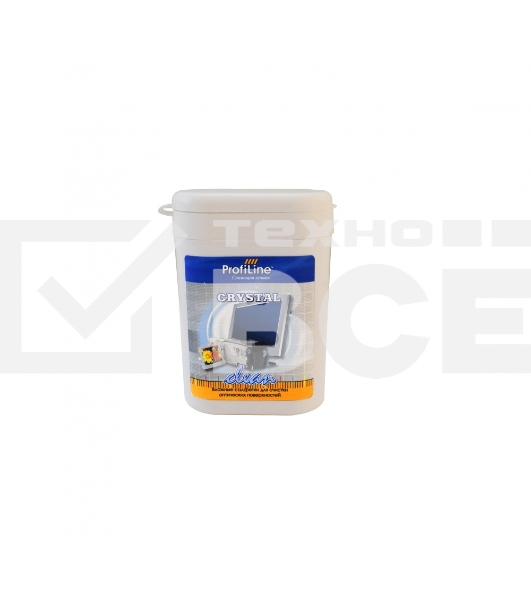 Влажные салфетки для LCD/TFT мониторов ProfiLine ''Crystal Clean'', 100 шт.
