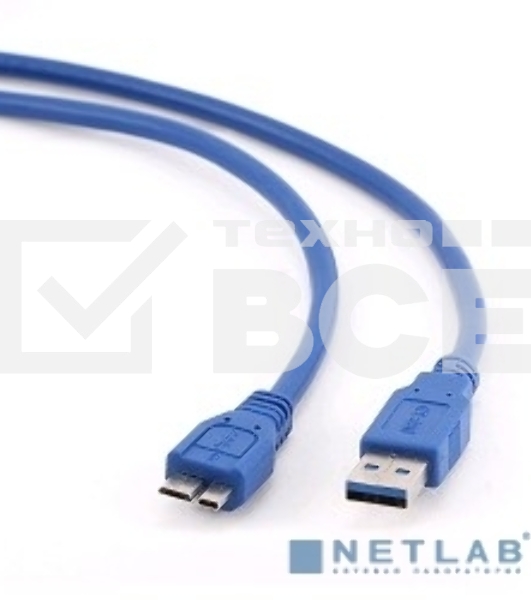 Кабель Gembird PRO CCP-mUSB3-AMBM-10, USB 3.0 кабель для соед. 3м А-microB (9 pin) позол.конт., пакет