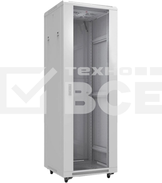 Напольный шкаф Rexant серии Standart 42U 600х800 мм, передняя дверь стекло, задняя дверь металл, RAL 7035 (состоит из 2 частей)