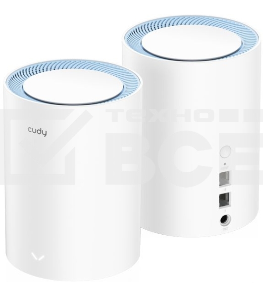 Бесшовный Mesh роутер Cudy M1200 (M1200 2-PACK) AC1200 Wi-Fi белый (упак.:2шт)