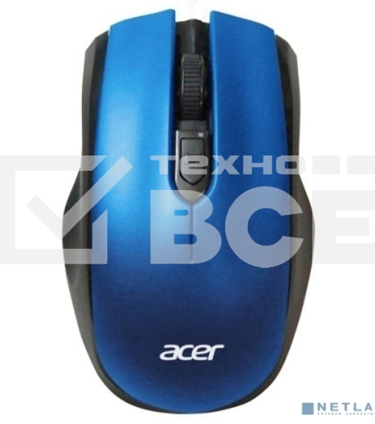Мышь беспроводная Acer OMR031 черный/синий, 1600 dpi, радиоканал, USB, кнопки - 4