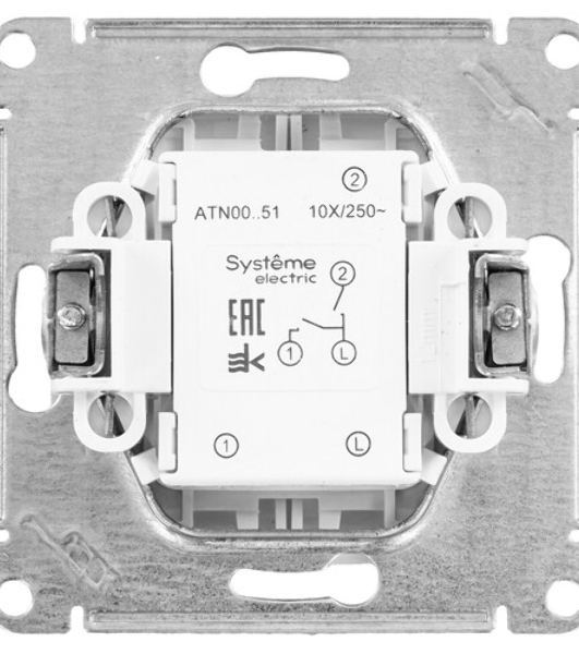 Выключатель 2-кл. AtlasDesign (сх. 5) 10AX быстрозажим. клем. механизм белый SE ATN000151S